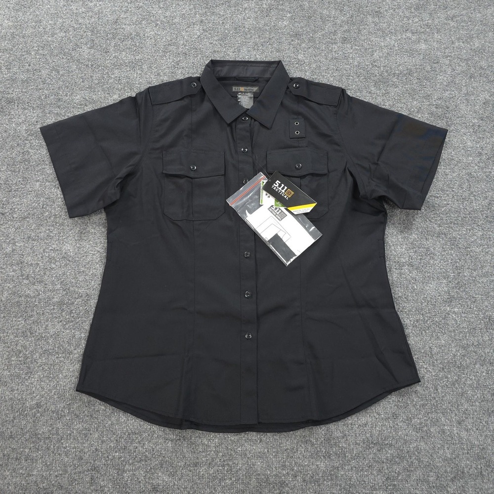 5.11 Tactical Shirt Womens XL Tall Blue PDU A Class Twill Short Sleeve Uniform